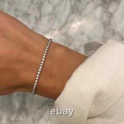 Natural Round Diamond Nail Set Tennis Bracelet 1.50CT, 9k white gold for Women