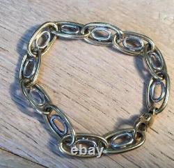 New 14K Yellow And White Gold Link Bracelet 8.4 Grams