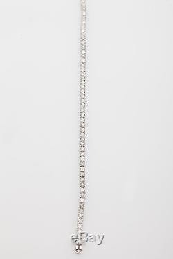 New $9,000 3ct Diamond 18k White Gold LINE Tennis Bracelet STAMPED 3.42