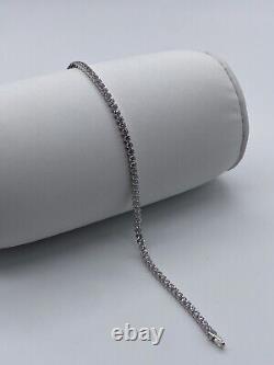 New 9ct White Gold Tennis / Line Bracelet CZ Set 18.5cm Long Fully UK Hallmark
