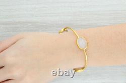 New Nina Wynn Sand Druzy Quartz Bangle Bracelet Sterling 22k Gold Vermeil 8