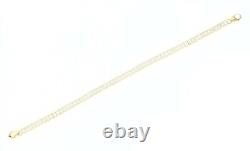 New Real Solid 14K Yellow Gold Princess Cut Link Tennis Bracelet 7 Long 9.5 Gr