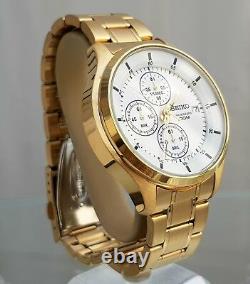 New SEIKO Mens Watch Gold plated Chronograph RRP £250 UK Seller IDEAL GIFT