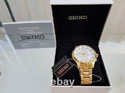 New SEIKO Mens Watch Gold plated Chronograph RRP £250 UK Seller IDEAL GIFT