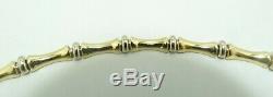 Nice 14K Yellow & White Gold 6.2mm Bamboo Style Bracelet 7 inch 8.9 Grams D8671
