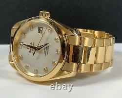 Omega Seamaster Aqua Terra 36mm Men's Watch 18k Yellow Gold White Dial Automatic