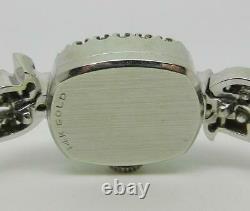 Omega Vintage 14k White Gold And Diamond Ladies Wrist Watch Lb3176