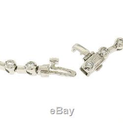 Petite 14K White Gold 7 1.4ctw 28 Bezel Set VS Diamond Bar Link Tennis Bracelet