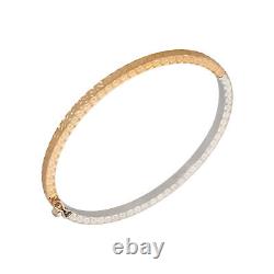 Pre-Owned 18ct Yellow & White Gold Hollow Patterned Bangle