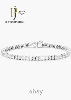 RARE 10TCW Oval Cut White Moissanite Tennis Bracelet in 14k white gold Plated