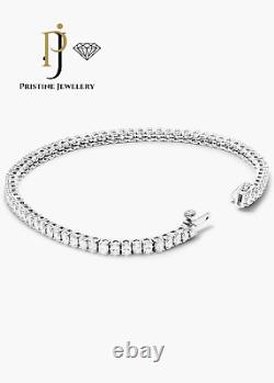 RARE 10TCW Oval Cut White Moissanite Tennis Bracelet in 14k white gold Plated