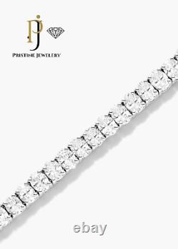 RARE 10TCW Oval Cut White Moissanite Tennis Bracelet in 14k white gold Plated