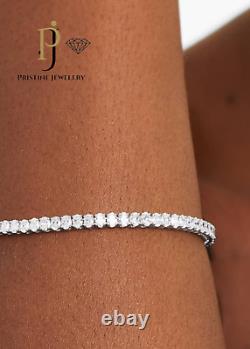 RARE 10TCW Oval Cut White Moissanite Tennis Bracelet in 14k white gold Plated