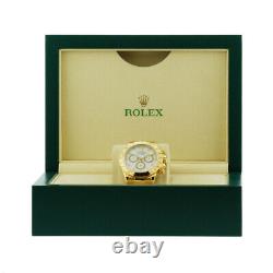 ROLEX 18K Yellow Gold 40mm Daytona Cosmograph 116528 White Dial Warranty MINTY