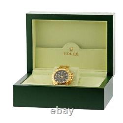 ROLEX 18K Yellow Gold 40mm Diamond Daytona Cosmograph 116528 Warranty Box MINTY