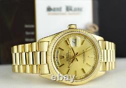 ROLEX 18kt Gold Day Date PRESIDENT Champagne Index 18038 SANT BLANC