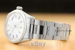 ROLEX MENS DATEJUST 1601 18K WHITE GOLD & STEEL SILVER DIAL WATCH withOYSTER BAND