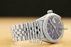 ROLEX MENS DATEJUST 18K WHITE GOLD & STAINLESS STEEL BLUE WATCH withORIGINAL BAND
