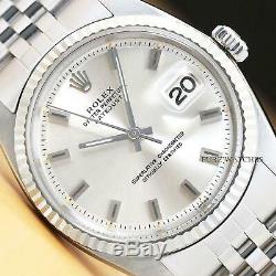 ROLEX MENS DATEJUST 18K WHITE GOLD & STEEL WATCH with ORIGINAL SILVER DIAL