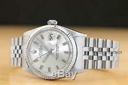 ROLEX MENS DATEJUST 18K WHITE GOLD & STEEL WATCH with ORIGINAL SILVER DIAL