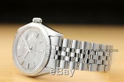 ROLEX MENS DATEJUST GRAY DIAL 18K WHITE GOLD & STEEL WATCH withORIGINAL BAND
