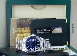 ROLEX Mens 18kt White Gold & Stainless DateJust II Blue Index 116334 SANT BLANC