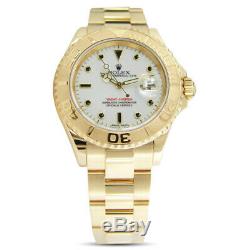 ROLEX Mens 40mm 18kt Yellow Gold YachtMaster White Index 16628 SANT BLANC
