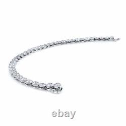 Rachel Koen 14K White Gold Bezel Set Diamond Bracelet 5.50cts