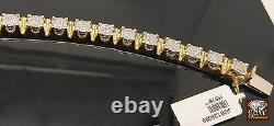 Real 10k Real Yellow Gold Mens Real Diamond Tennis 8 Bracelet, Crown, Unique