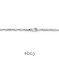 Real 14kt White Gold 2.0mm Singapore Chain Chain Bracelet 7 inch Lobster Clasp