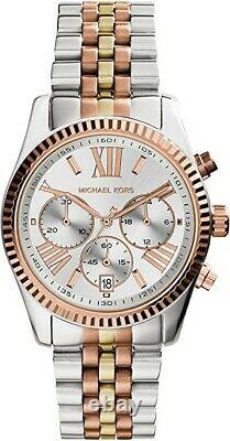 Real New Michael Kors Mk5735 Ladies Tri Tone Lexington Watch 2 Years Warranty