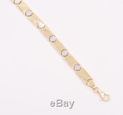 Reversible Screw Link Design Bracelet REAL 10K Yellow White Gold 7