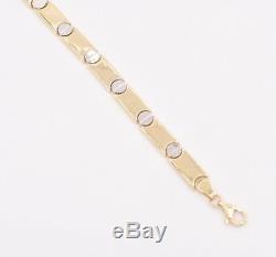 Reversible Screw Link Design Bracelet REAL 10K Yellow White Gold 7.5