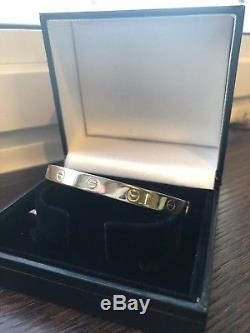 Revised price! 18k White Gold Love Bracelet With 3 Diamond Stones
