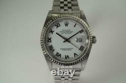 Rolex 16234 Datejust Jubilee Stainless Steel Fluted White Gold Bezel Dates 2000