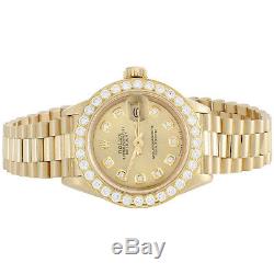 Rolex 18K Gold President 26mm DateJust 69178 VS Diamond Champagne Watch 1.38 CT