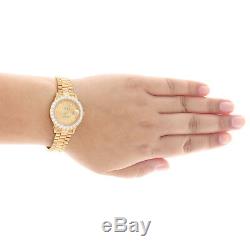 Rolex 18K Gold President 26mm DateJust 69178 VS Diamond Champagne Watch 2.08 CT