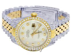 Rolex 18K/ Steel Two Tone Datejust 36MM 16013 MOP Dial Diamond Watch 8.5 Ct