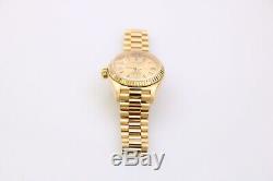 Rolex 18k Yellow Gold DateJust Ladies 69178 Box & Papers President Bracelet Mint