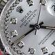 Rolex 31mm 18K White Gold & Steel SS Datejust Silver String Diamond Ladies Watch