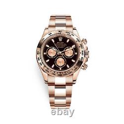 Rolex Cosmograph Daytona 18K Rose Gold Black & Pink Dial Mens Watch 116505