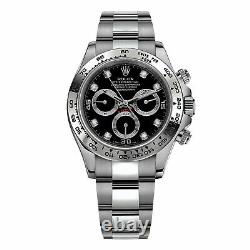 Rolex Cosmograph Daytona 40mm 18K Gold Diamond Black Panda Dial Watch 116509
