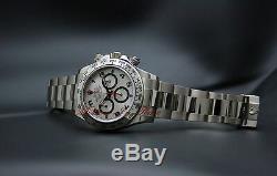 Rolex Cosmograph Daytona White Gold on Bracelet with Rare Silver & Red Dial 116509