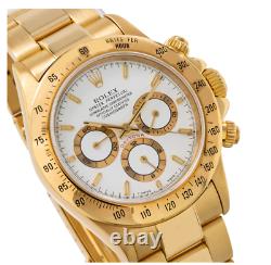 Rolex Cosmograph Daytona Yellow Gold Watch 16528 White Dial 40mm