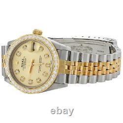 Rolex DateJust 18K Gold / TT 31mm Diamond Watch Dial 68273 Jubilee Band 1.15 CT