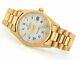 Rolex Date 1503 Men Solid 14K Yellow Gold Watch President Style Band White Dial