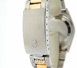 Rolex Date 15223 Mens 18K Gold & Stainless Steel Watch Oyster Band Roman Dial