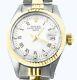 Rolex Date Lady 2Tone 14K Yellow Gold Steel Watch Jubilee Band White Roman 6917