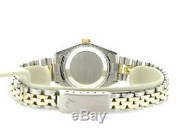 Rolex Date Lady 2Tone 14K Yellow Gold Steel Watch Jubilee Band White Roman 6917