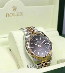 Rolex Datejust 116261 Turn-O-Graph Black Dial SS/18K Rose Gold Jubilee Watch